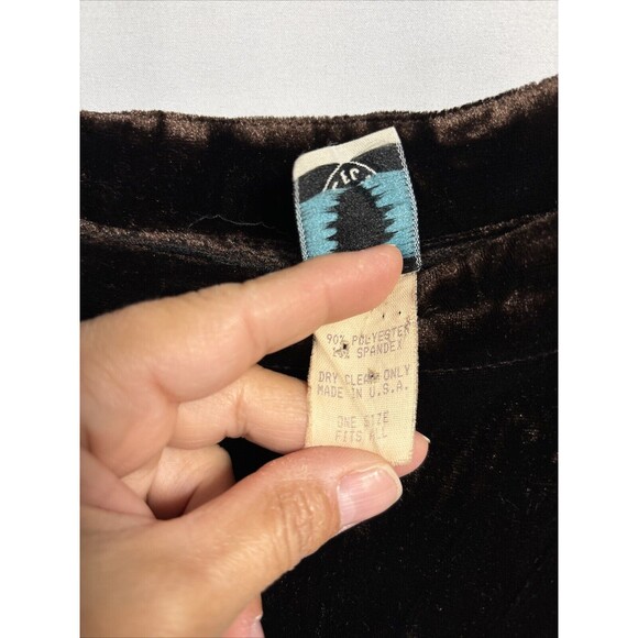 VTG burnout Brown Velvet Maxi Dress 90s  Whimsigoth Fairygrunge One Size - Picture 6 of 9